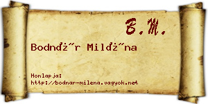 Bodnár Miléna névjegykártya