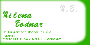 milena bodnar business card